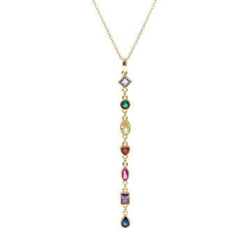 Colored Gemstone Drop Necklace