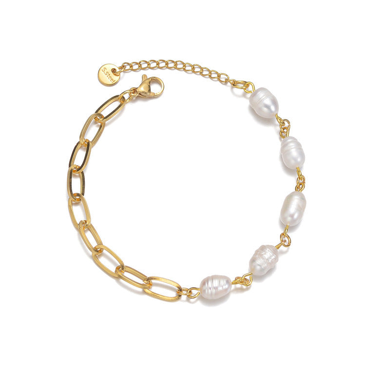 Pearl Paper Clip Bracelet