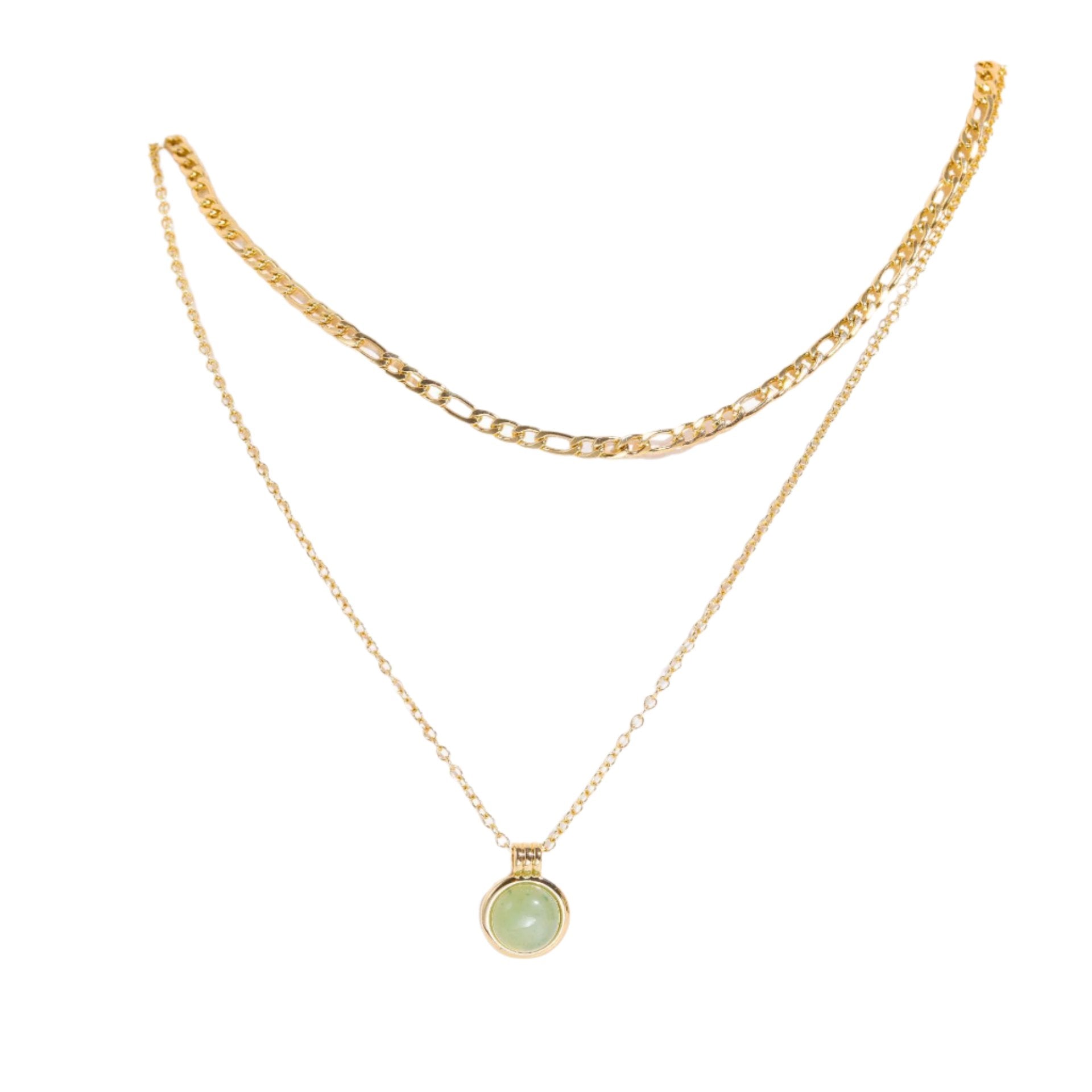 Aventurine Layered Figaro Necklace