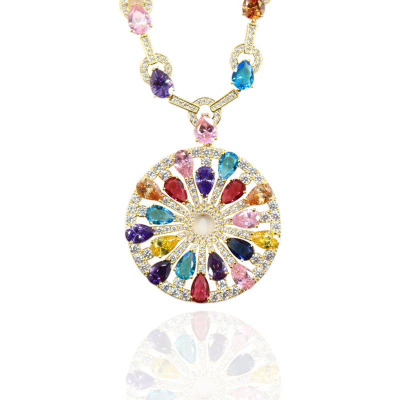 Multicolor Zircon Gem Necklace